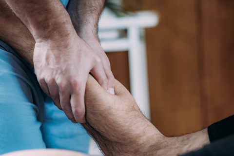 Image of Leg being Massaged in Myofascial Release Treatment