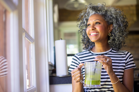 Image of Woman Drinking a Healthy Smoothie